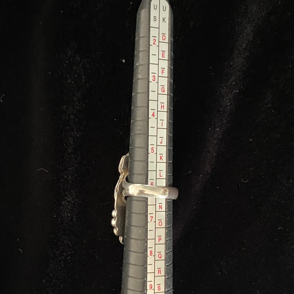 VTG Phil Chapo Navajo Silver Ring with Turquoise and Coral - Picture 3 of 6